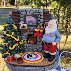 FSU Santa and Fireplace Holiday Scene